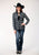 Roper Womens 1850 Aztec Stripe Black 100% Cotton L/S Shirt