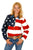 Roper Womens Pieced Stars and Stripes Red/Blue 100% Cotton Btn L/S Shirt