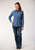 Roper Womens Medallion Paisley Blue 100% Cotton L/S Shirt