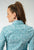Roper Womens Paisley Poplin Teal Cotton Blend L/S Shirt