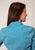 Roper Womens Diamond Print Turquoise Cotton Blend L/S Shirt