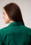 Roper Womens Black Fill Solid Green 100% Cotton L/S Shirt