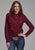 Roper Womens 2162 Black Fill Poplin Red 100% Cotton L/S Shirt