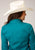 Roper Womens Solid Poplin Stretch Blue Cotton Blend L/S Shirt