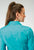 Roper Womens Turquoise Stretch Blue Cotton Blend L/S Shirt