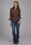 Roper Womens 2162 Black Fill Brown 100% Cotton Btn L/S Shirt