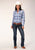 Roper Womens Cornflower Plaid Blue 100% Cotton L/S Shirt