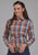Roper Womens Falling Leaves Plaid Multi-Color 100% Cotton Btn L/S Shirt