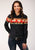 Roper Womens Black 100% Cotton Red Mesa Border L/S Shirt