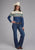Roper Womens Vintage Aztec Border Blue/White 100% Cotton L/S Shirt