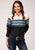 Roper Womens Multi-Color 100% Cotton Greenline Serape Border L/S Shirt