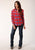 Roper Womens Unlined Flannel Red 100% Cotton L/S Shirt