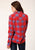 Roper Womens Unlined Flannel Red 100% Cotton L/S Shirt