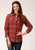 Roper Womens Unlined Flannel Rust 100% Cotton L/S Shirt