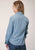 Roper Womens Light Blue 100% Cotton Stars Longhorn BD L/S Shirt