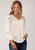 Roper Womens Peasant Voile Cream 100% Cotton 3/4 Sleeve S/S Blouse