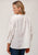 Roper Womens Flex Peasant White 100% Cotton 3/4 Sleeve S/S Blouse