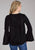 Roper Womens Floral Velvet Black 100% Rayon L/S Blouse