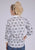 Roper Womens Floral Eyelet Western White/Black 100% Cotton L/S Blouse