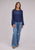 Roper Womens Barbwire Heart Blue 100% Rayon L/S Tunic