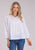 Roper Womens Self Tie Eyelets White 100% Cotton L/S Blouse