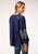 Roper Womens Indigo Denim 100% Cotton Bishop Sleeves S/S Blouse