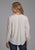 Roper Womens Red Geometric Self Tie Cream 100% Polyester L/S Blouse