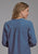 Roper Womens Wine Colored Stitch Blue 100% Cotton L/S Blouse