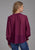Roper Womens Split Front Keyhole Wine 100% Polyester L/S Blouse