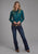 Roper Womens Paisley Yoke Teal 100% Rayon L/S Shirt