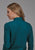 Roper Womens Paisley Yoke Teal 100% Rayon L/S Shirt