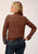 Roper Womens Paisley Yokes Brown 100% Rayon L/S Shirt