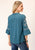 Roper Womens Bell Sleeve Teal 100% Polyester S/S Blouse