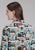 Roper Womens Photo Collage Multi-Color 100% Rayon L/S Blouse