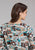 Roper Womens Photo Collage V-Neck Multi-Color 100% Rayon L/S Blouse