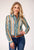 Roper Womens Watercolor Stripe Multi-Color 100% Polyester L/S Shirt