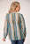 Roper Womens Watercolor Stripe Multi-Color 100% Polyester L/S Tunic