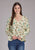 Roper Womens 2424 Printed Ropers White 100% Rayon L/S Blouse
