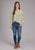 Roper Womens 2424 Printed Ropers White 100% Rayon L/S Blouse