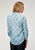 Roper Womens 1978 Ikat Chevron Blue 100% Polyester L/S Shirt