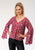 Roper Womens Red Rayon/Nylon Cactus Print L/S Blouse