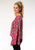 Roper Womens Red Rayon/Nylon Cactus Print L/S Blouse