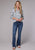 Roper Womens Ditzy Floral White/Blue 100% Rayon L/S Shirt