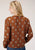 Roper Womens Cow Skulls Brown 100% Rayon L/S Blouse