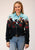 Roper Womens Cowgirl Border Black 100% Rayon L/S Shirt