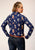 Roper Womens Cowboy Toile Blue Rayon/Nylon L/S Shirt