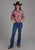 Roper Womens Wild Horses Tie Pink 100% Rayon L/S Blouse