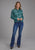 Roper Womens 2135 Feather Teal 100% Polyester L/S Blouse