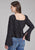 Roper Womens Double Cloth Black 100% Polyester L/S Blouse