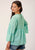 Roper Womens Dip Dye Turquoise 100% Cotton L/S Blouse